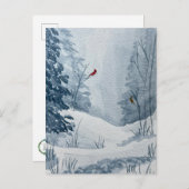Winter Woods Wonderland Postcard Feestdagenkaart (Voorkant / Achterkant)