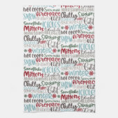 Winter Woord Kunst | Kerstmis Theedoek (Verticaal)