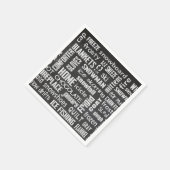 Winter Word Cloud op krijkbord Servetten (Hoek)