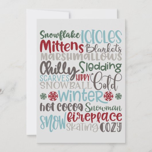 Winter Words Subway Art Feestdagenkaart (Voorkant)