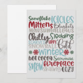Winter Words Subway Art Feestdagenkaart (Voorkant / Achterkant)