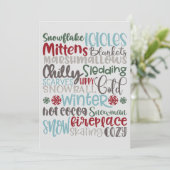 Winter Words Subway Art Feestdagenkaart (Staand voorkant)