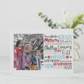 Winter Words Subway Art Foto Feestdagenkaart (Staand voorkant)