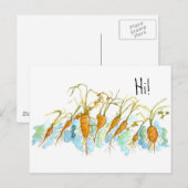 Winter Wortelen Plantaardige Tuin Waterverf Hallo Briefkaart (Voorkant / Achterkant)