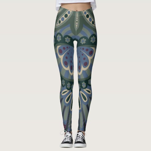 Winter Woud - Gevederde Paisley Leggings (Voorkant)