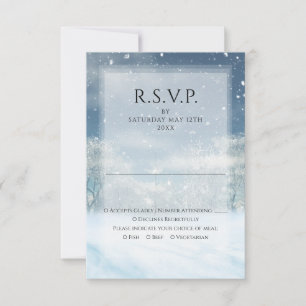 Winter Woud Huwelijk in de Sneeuw RSVP Kaartje