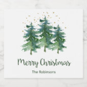 Winter Woud Vrolijk Kerstmis Mousserende Wijn Labe Sparkling Wijnetiket (Enkel label)