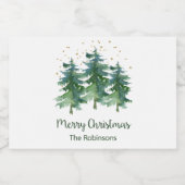 Winter Woud Vrolijk Kerstmis Mousserende Wijn Labe Sparkling Wijnetiket (Enkel label)