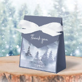 Winter Woud Watercolor Donkerblauwe Bruiloft Bedankdoosjes