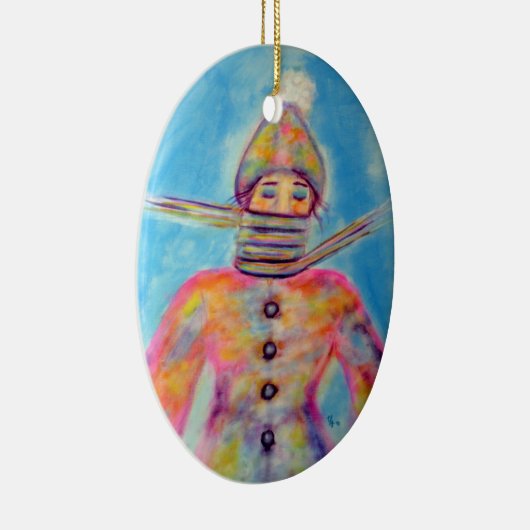 "Winter Wrapping" Art Keramisch Ornament (Rechts)