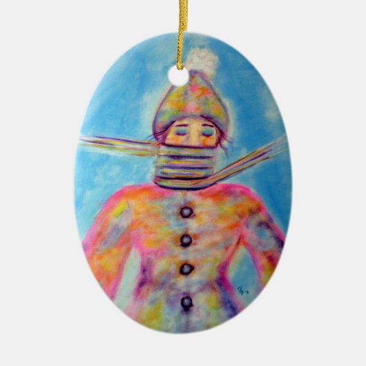 "Winter Wrapping" Art Keramisch Ornament (Voorkant)