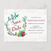 Winter Wreate & Gold Kerstmis Opslaan datum Uitnodiging Briefkaart (Voorkant)