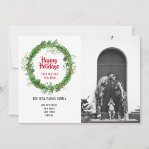 Winter Wreate New Home voor de Feestdagen fotokaar Feestdagenkaart