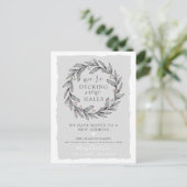 Winter Wreater 'Decking New Halls' Nieuw adres Aankondigingskaart (Staand voorkant)