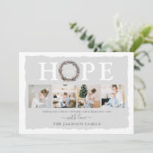 Winter Wreater HOPE Foto Collage Kerstmis Feestdagenkaart (Staand voorkant)