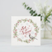 Winter Wreater - Laat het sneeuwen Feestdagenkaart (Staand voorkant)