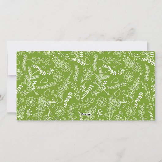 Winter Wreater Monogram Holiday 2 Fotokaart Groen Feestdagenkaart (Achterkant)