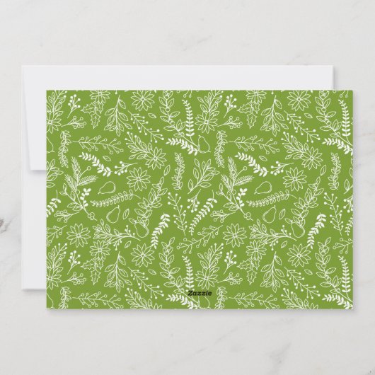 Winter Wreater Monogram Holiday Fotokaart | Groen Feestdagenkaart (Achterkant)