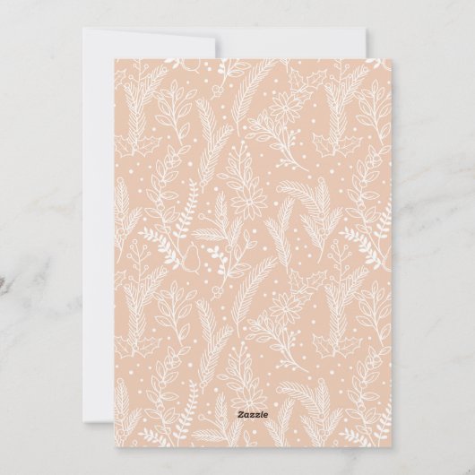 Winter Wreater Monogram Holiday Fotokaart Roze Feestdagenkaart (Achterkant)