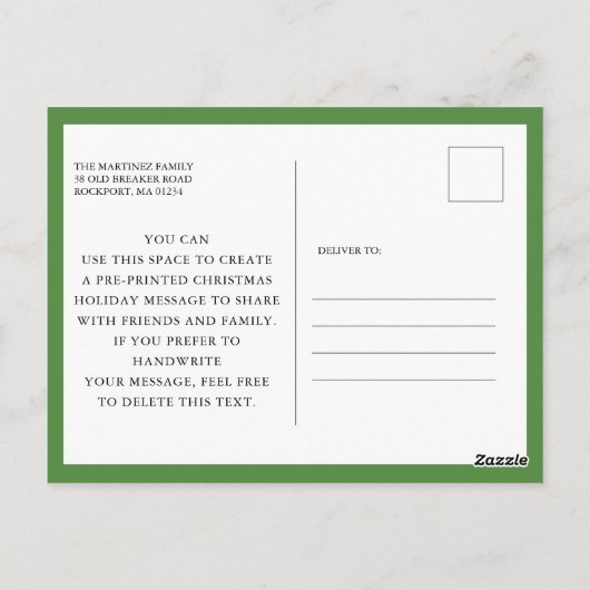 Winter Wreatfoto kerstfeestdag Briefkaart (Achterkant)