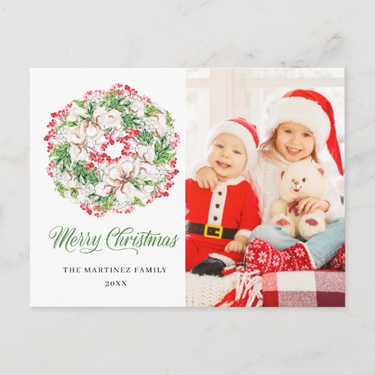 Winter Wreatfoto kerstfeestdag Briefkaart (Voorkant)
