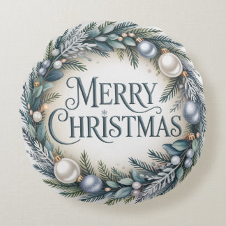 Winter Wreath Christmas Rond Kussen