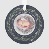 Winter Wreath | Eerste kerstfoto baby's Ornament (achterkant)