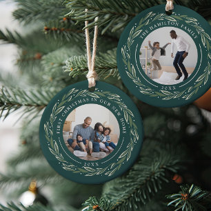 Winter Wreath   Eerste Kerstmis in ons nieuwe huis Keramisch Ornament