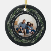 Winter Wreath | Eerste Kerstmis in ons nieuwe huis Keramisch Ornament (Voorkant)