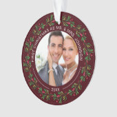 Winter Wreath First Kerstmis als Mr en Mrs. Ornament (voorkant)