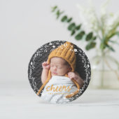 Winter Wreath Foliage CHEERS Feestdagenkaart (Staand voorkant)