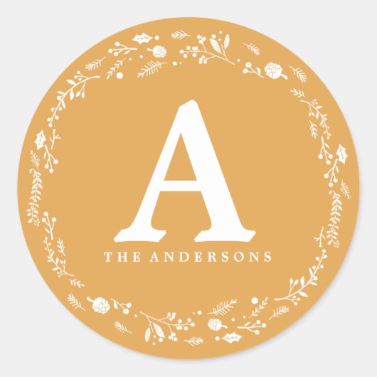 Winter Wreath Foliage CHEERS Kerst sticker (Voorkant)