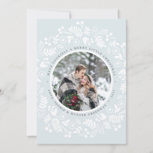 Winter Wreath Holiday Fotokaart Feestdagenkaart (Voorkant)