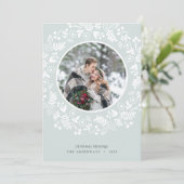 Winter Wreath Holiday Fotokaart Feestdagenkaart (Staand voorkant)