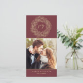 WINTER WREATH | JOY | STYLISH HOLIDAY CARD FEESTDAGENKAART (Staand voorkant)