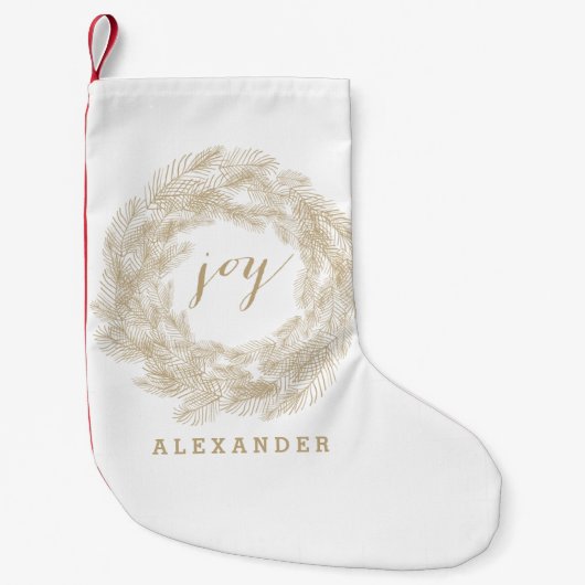 WINTER WREATH | JOY | STYLISH HOLIDAY STOCKING KLEINE KERSTSOK (Voorkant)