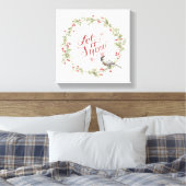 Winter Wreath - Laat het sneeuwen Canvas Afdruk (Insitu (Slaapkamer))
