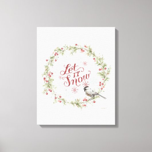 Winter Wreath - Laat het sneeuwen Canvas Afdruk (Voorkant)