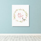 Winter Wreath - Laat het sneeuwen Canvas Afdruk (Insitu (Houten vloer))