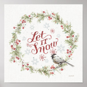 Winter Wreath - Laat het sneeuwen Poster