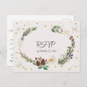 Winter Wreath of Pine Cones and Holly Briefkaart (Voorkant / Achterkant)