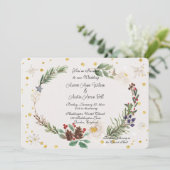 Winter Wreath of Pine Cones and Holly Kaart (Staand voorkant)