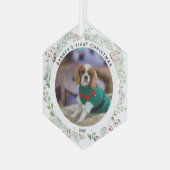 Winter Wreath Pet's foto Glas Ornament (Voorkant links)