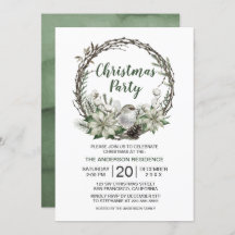 Winter Wreath Poinsettia & Bird Kerstmis