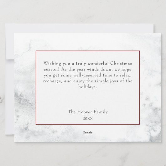 Winter Wreath & Red Cardinal Christmas Feestdagenkaart (Achterkant)