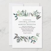 Winter Wreath Wedding Invitation Kaart (Voorkant)