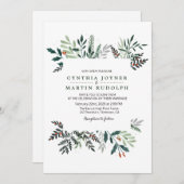 Winter Wreath Wedding Invitation Kaart (Voorkant / Achterkant)