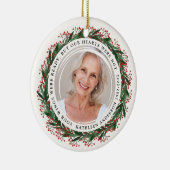 Winter Wreatings was klaar Foto Memorial Keramisch Ornament (Rechts)