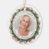 Winter Wreatings was klaar Foto Memorial Keramisch Ornament (Links)