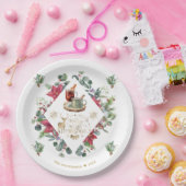 Winter Wreatscript wil je een vrolijk kerstfeest g Papieren Bordje (Feest)